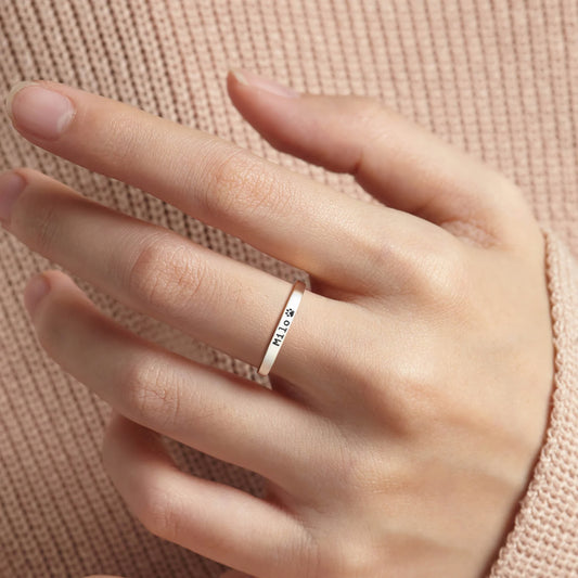 Gepersonaliseerde huisdier naam ring