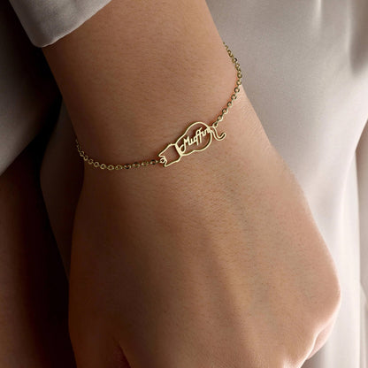 Gepersonaliseerde kattennaam armband