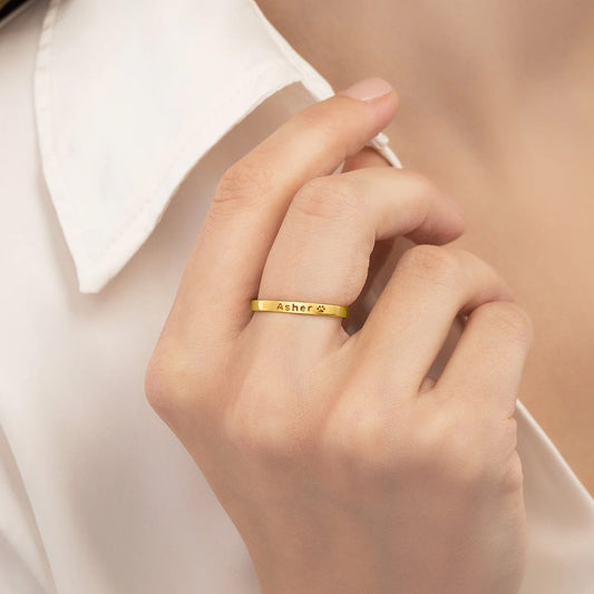 Gepersonaliseerde huisdier naam ring