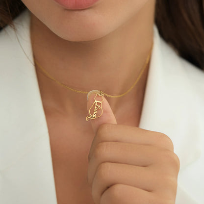 Gepersonaliseerde ketting met kattennaam