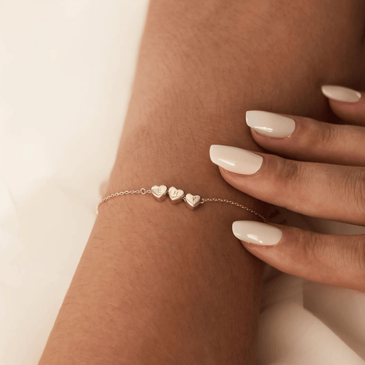 Gepersonaliseerde hart initialen armband
