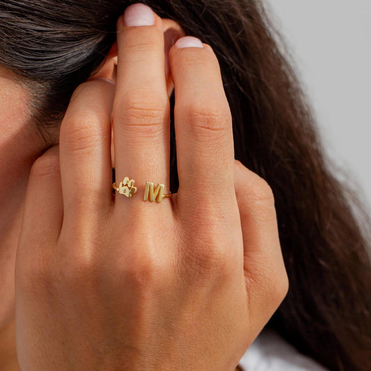 Gepersonaliseerde huisdier initialen ring