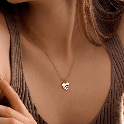 Gepersonaliseerde poot & hart naamketting