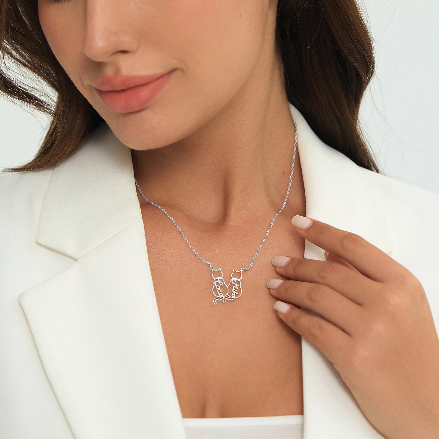 Gepersonaliseerde ketting met kattennaam