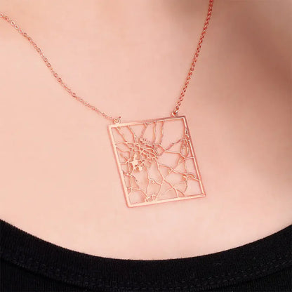 Gepersonaliseerde ketting met kaart