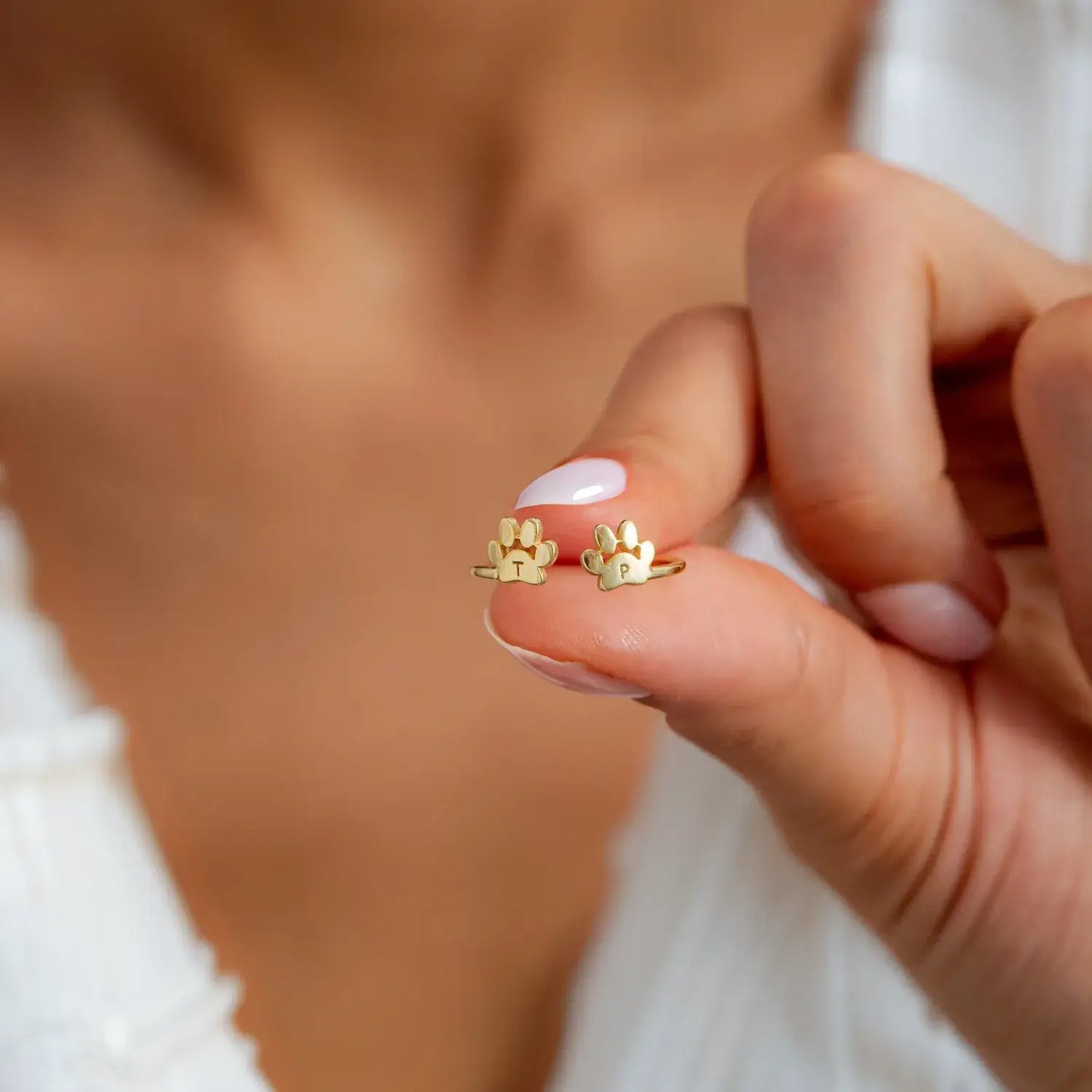 Gepersonaliseerde huisdier initialen ring