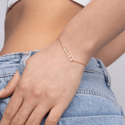 Gepersonaliseerde kattennaam armband