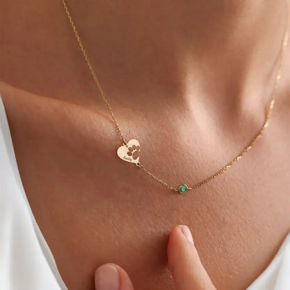 Gepersonaliseerde poot & hart naamketting