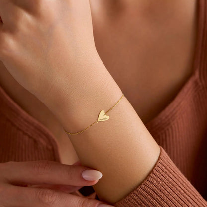 Gepersonaliseerde gegraveerde hartarmband