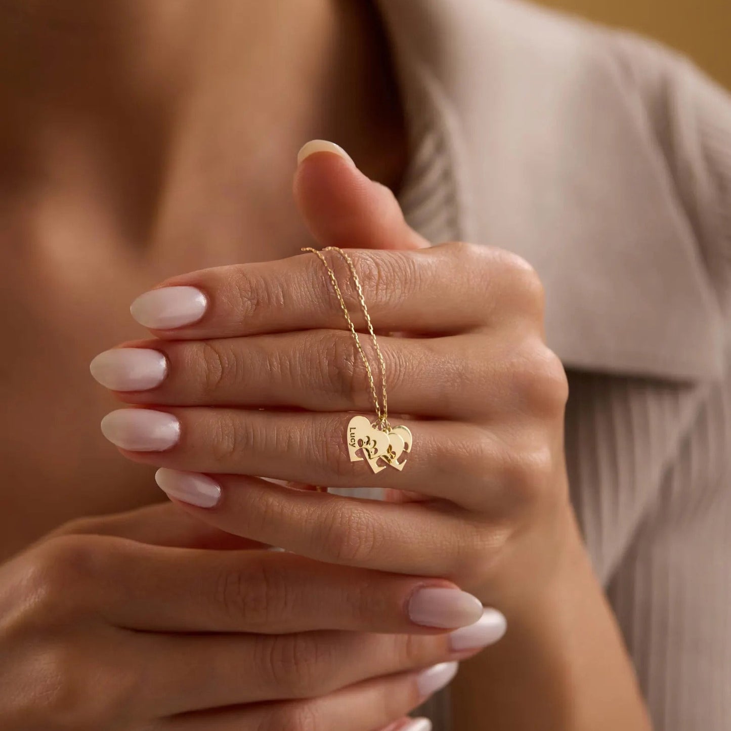 Gepersonaliseerde poot & hart naamketting