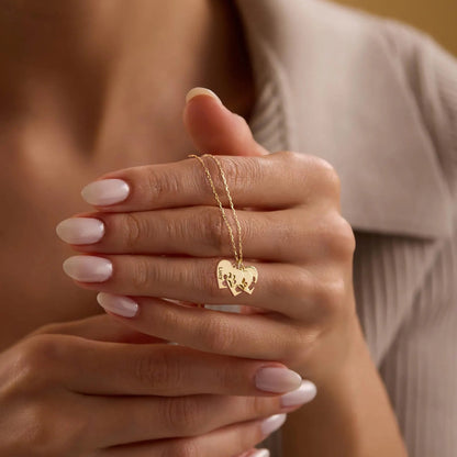 Gepersonaliseerde poot & hart naamketting