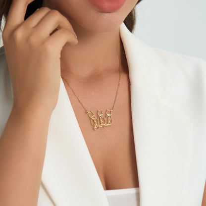 Gepersonaliseerde ketting met kattennaam