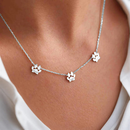 Gepersonaliseerde naamketting met pootjes