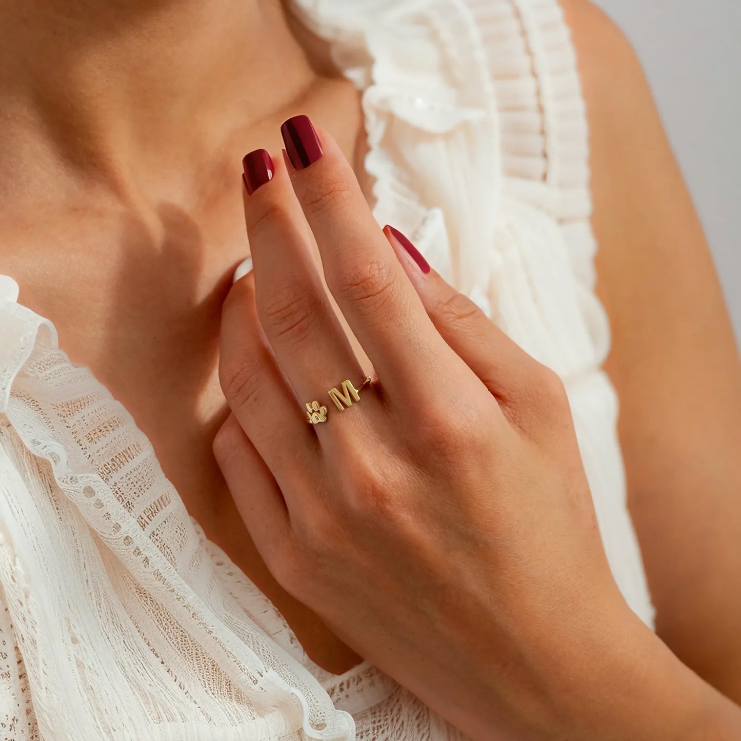 Gepersonaliseerde huisdier initialen ring