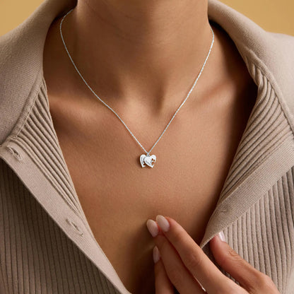 Gepersonaliseerde poot & hart naamketting