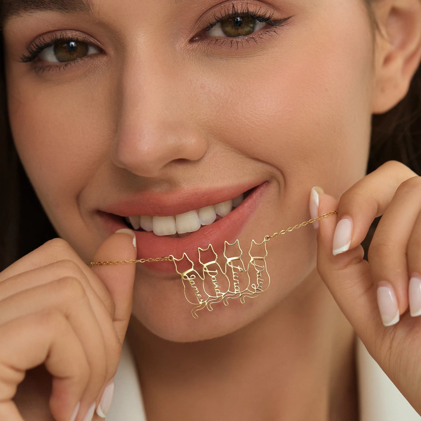 Gepersonaliseerde ketting met kattennaam