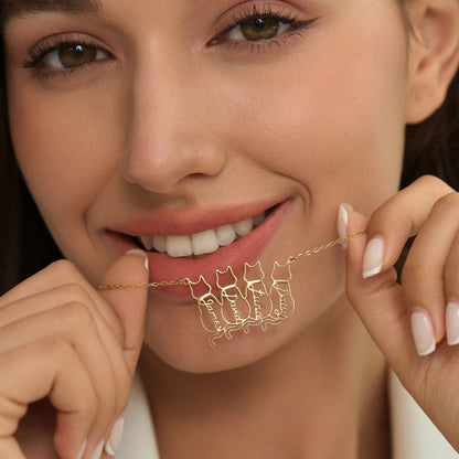 Gepersonaliseerde ketting met kattennaam