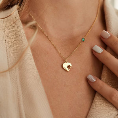 Gepersonaliseerde poot & hart naamketting