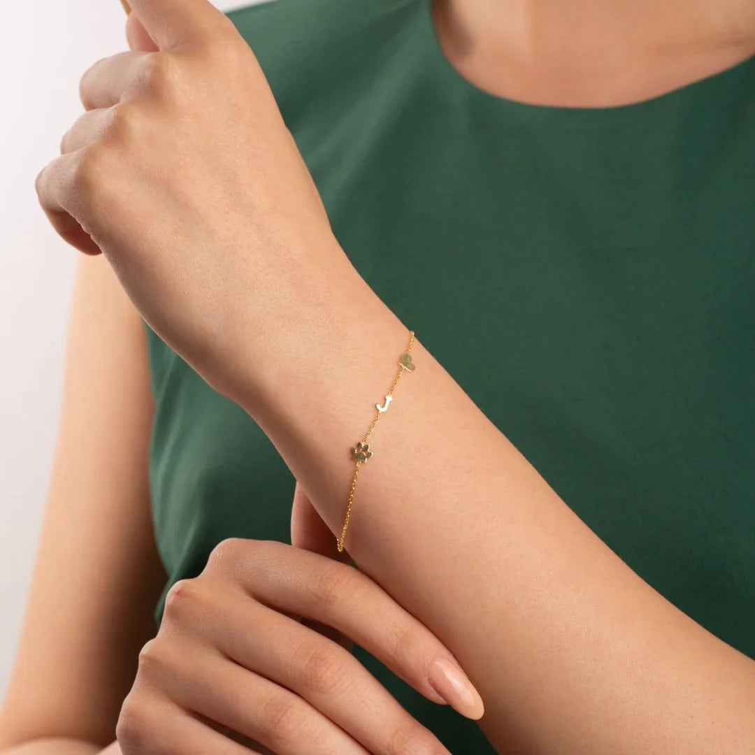 Gepersonaliseerde zijwaartse initialen armband