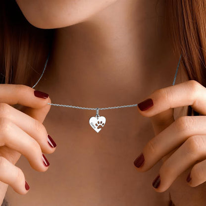 Gepersonaliseerde poot & hart naamketting