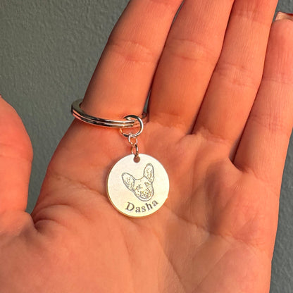 Gepersonaliseerde huisdiergezicht sleutelhanger