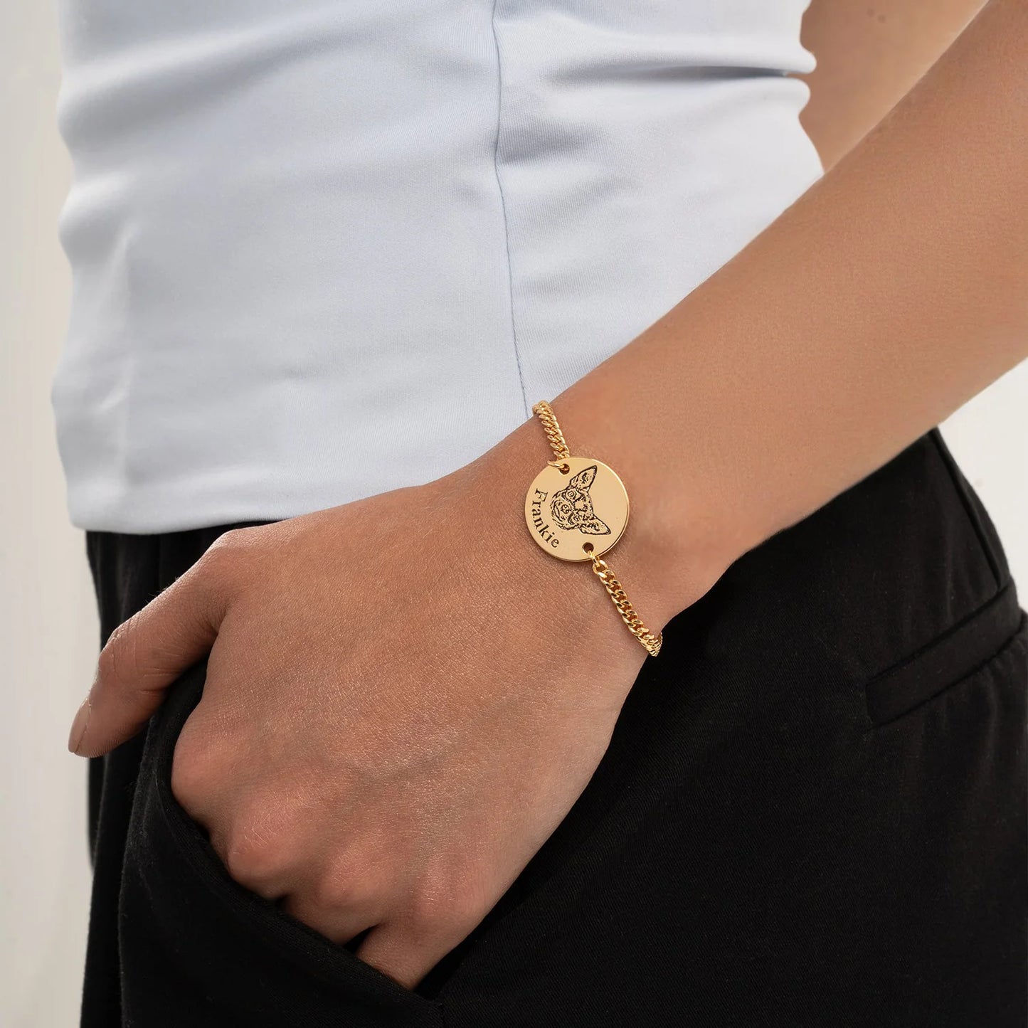 Gepersonaliseerde armband met huisdierportret