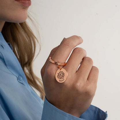 Gepersonaliseerde huisdiergezicht sleutelhanger