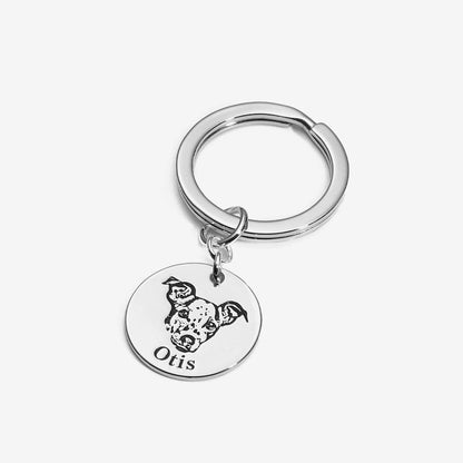 Gepersonaliseerde huisdiergezicht sleutelhanger